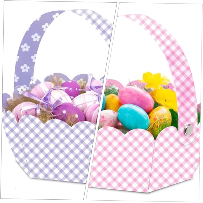 24pcs Easter Baskets Adorable Handheld Storage Baskets for Festival Decoration Lightweight and Elegant Design for Easter Celebrations and Organizing Treats