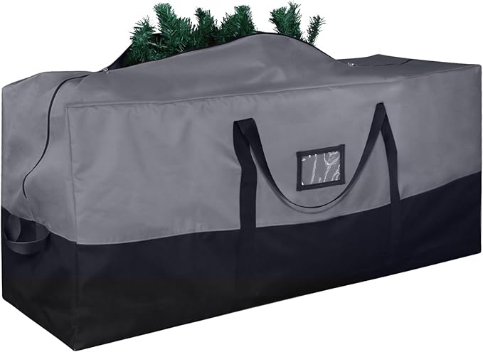 Christmas Tree Storage Bag, 600D Oxford Extra Large Moving Bags, Fits Up to 9 Ft Artificial Trees, Skeleton Storage, Waterproof Christmas Decorations Storage Bags with Zippers & Card Slot