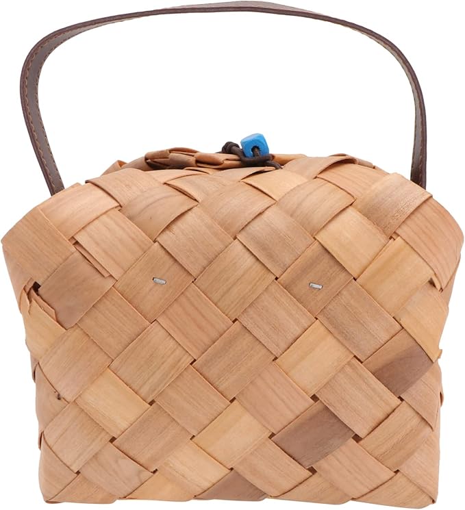 PRETYZOOM Woven Basket Straw Basket Lids Woven Storage Container Package for Present Home Organization