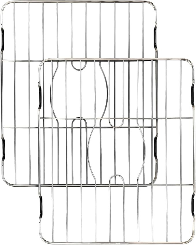 Better Houseware Sink Protectors for Kitchen Sink, Rust-Resistant Scratch-Preventing Stainless Steel Sink Protector Grid, Non-Slip Kitchen Sink Rack for Washing, 12 x 10.25 x 1 Inch (2 Pack)