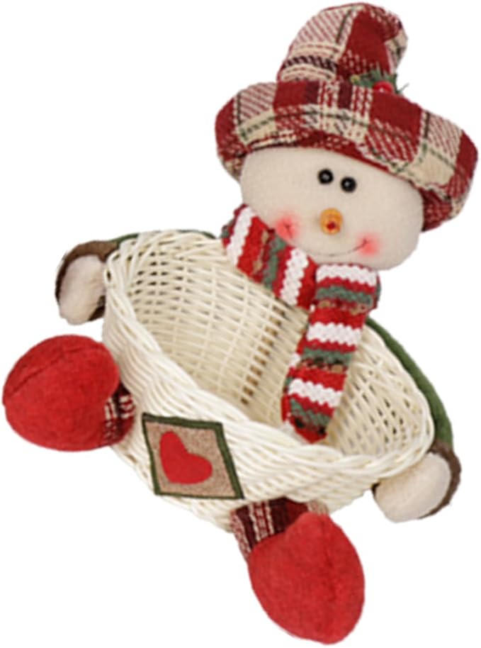 Efficient Cloth Candy Storage Basket with Santa Design Holiday Decors for Christmas Tree Accessories Organization Santa Ornament Storage Holders