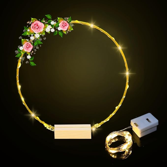 Centerpiece Table Decorations 10Pcs 12 Inch,Metal Floral Hoop Wedding centerpieces for Tables with Lights.Wreath Gold Hoop Rings for Home Decorations Wedding Table Decorations and Party Table Decor.