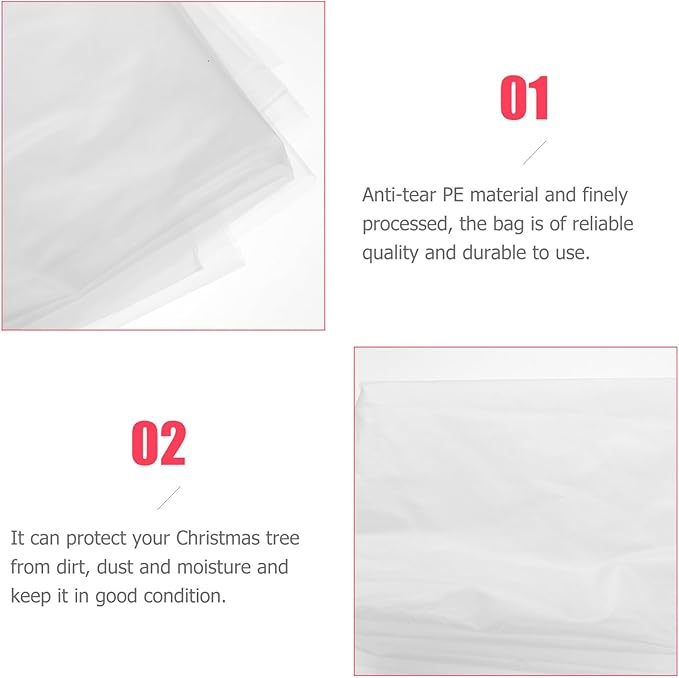 Milisten Oversized Pe Storage Bag 2pcs 120x220cm Large Dustproof Blanket Organizer for Holiday Décor Tree Cover and Closet Storage