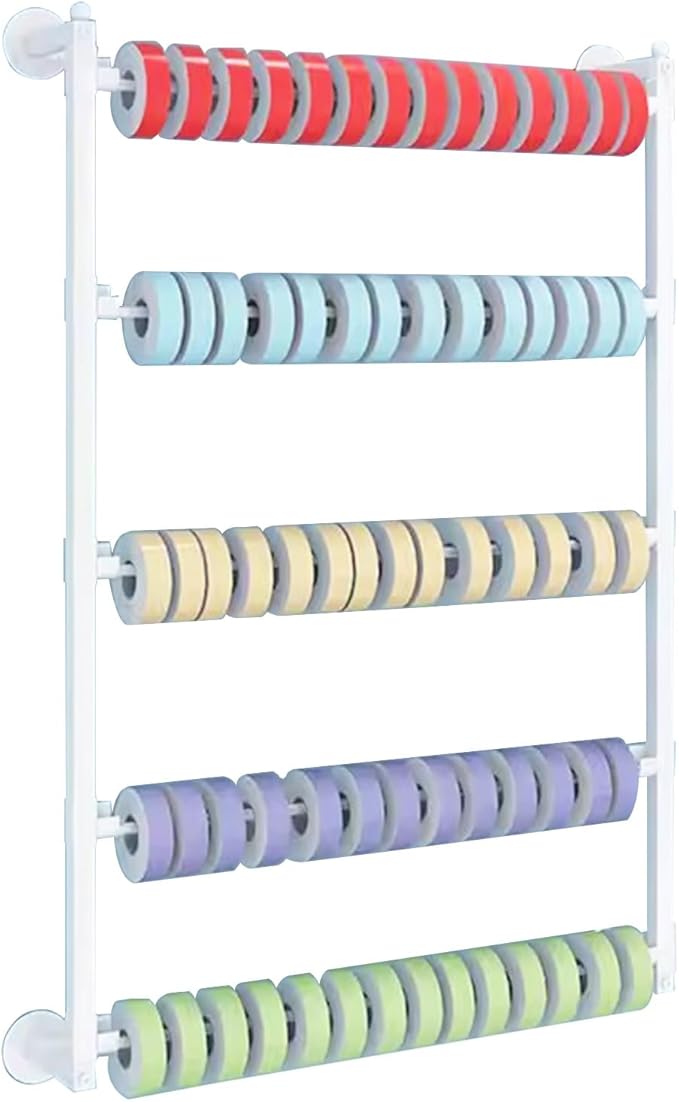 Wall Mounted Ribbon Display Rack, 5-Layer White Wrapping Paper Storage Holder for Flower Shop, Craft Room, Cake Shop (Size : 60x75cm/23.6x29.5in)