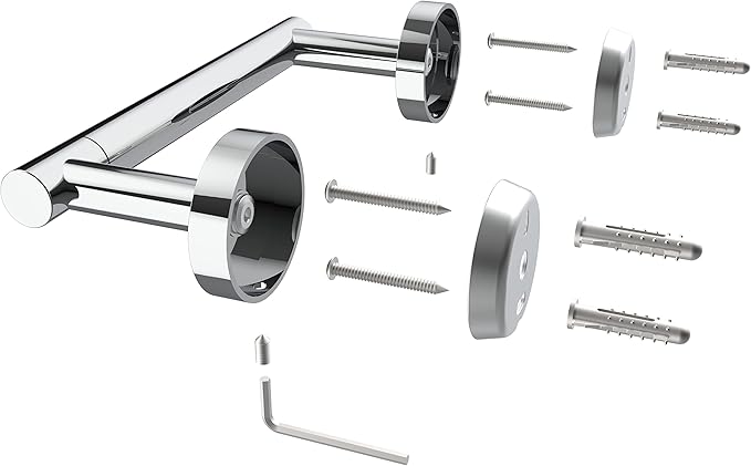 RARXTR Toilet Paper Holder Chrome SUS304 Stainless Steel Double Post Pivoting Polish Chrome Toilet Paper Roll Holder Wall Mounted Toilet Tissue Holder for Commercial Bathroom RV, Polished, 2 Pack