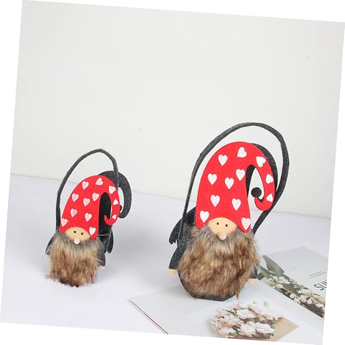 PRETYZOOM 2pcs Christmas Candy Baskets Felt Cloth Storage Baskets for Festive Desktop Decor Santa and Snowman Design for and