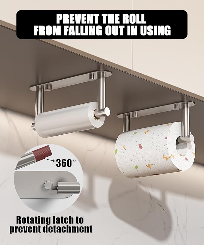 Toilet Paper Holder - Bathroom Toilet Paper Holder Adhesive or Screw Wall Mounted Swivel Snap Lock Design Fits Anywhere Stainless Steel Bathroom Tissue Roll Holder