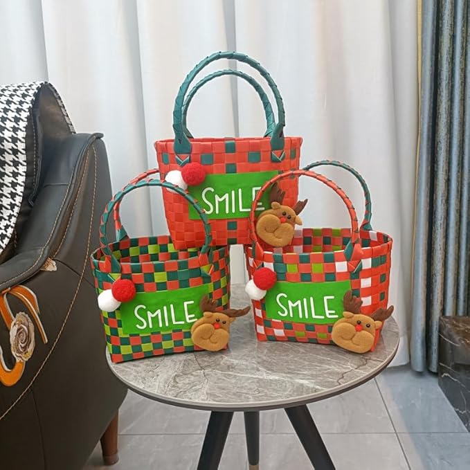 Handwoven Storage Basket Customizable Color Christmas Wedding Decoration Organiser