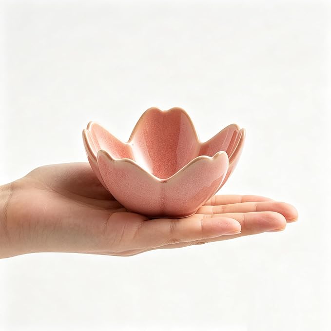 Flower Ring Holder Dish, Ceramic Jewelry Tray Dish, Small Trinket Dish, Jewelry Plate Bowl, Cute Jewlery Ring Holder Dish, Aesthetic Room Decor, Christmas Birthday Gifts for Women, 1 pack (pink)