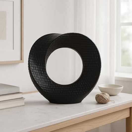 Modern Decorative Home Sculpture - Figurine Accent for Bathroom Decor, Office, or Any Room - Statement Piece for Living Room Decor on Shelf or Coffee Table as an Artful Ornament - 10" Black