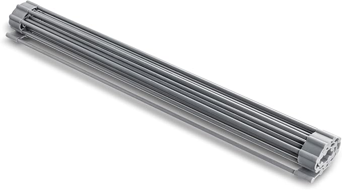 edge Roll Up Dish Drainer, Over The Sink Multi-Purpose Foldable Drying Rack, Silicone Coated Gray, Medium- 17" x 13.1"