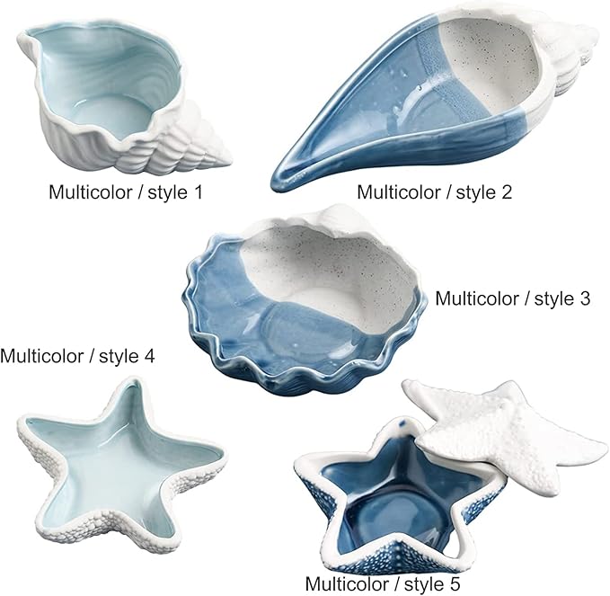 Ceramic Jewelry Dish Trinket Tray Conch Style Ring Dish Earrings Candy Storage Holder Table Decoration Supplies