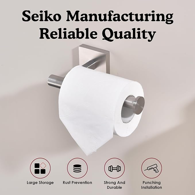 Brushed Nickel Toilet Paper Holder Contemporary Wall Mount Premium 304 Stainless Steel Modren Toilet Paper Tissue Roll Holders for Bathroom Mega Rolls Rustproof