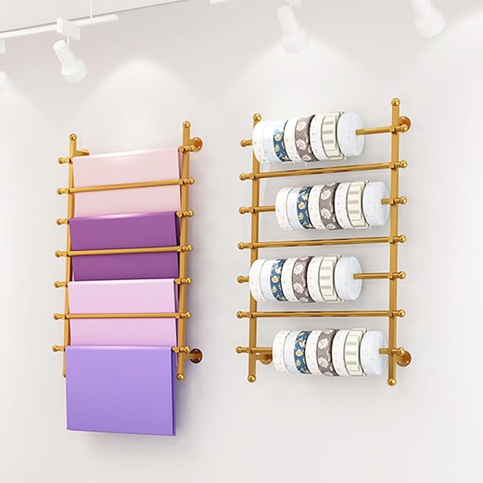 GTPBAO Metal Scarf Display Rack, Multipurpose Ribbon Holder for Home & Shop - Wall Shelf for Gift Wrapping, Height 120cm(Wide 120cm/47.2in)