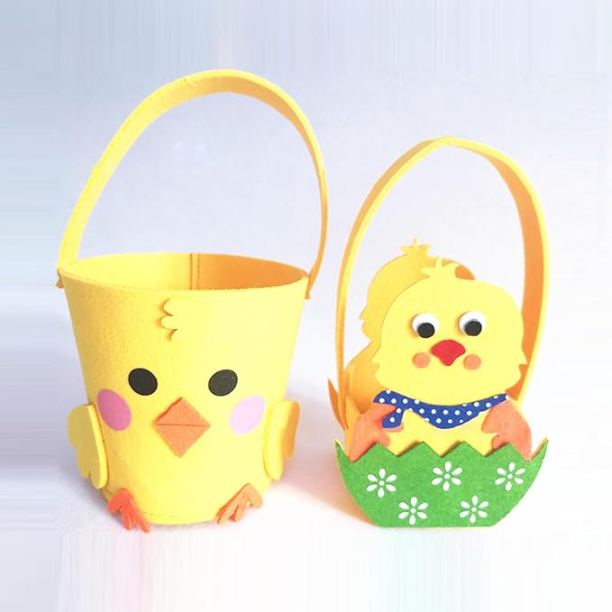 Felt Basket For Kids And Family Holiday Decoration Bag With Carrying Handle Candy Bucket Easters Accessories