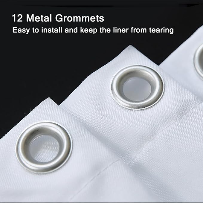 LLSCL Fabric Shower Curtain Liner with Magnets, Waterproof Hotel Quality, 72 x 72 Machine Washable