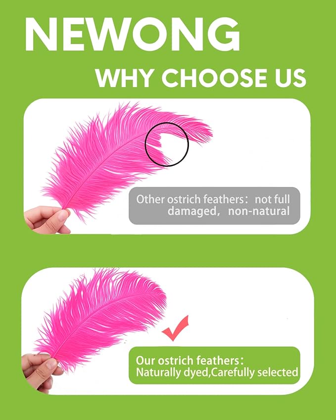 30pcs Rose red Ostrich Feathers Natural Bulk 11-14inch(28-35cm) Vase Craft Wedding Home Party Centerpieces Christmas Day Decoration
