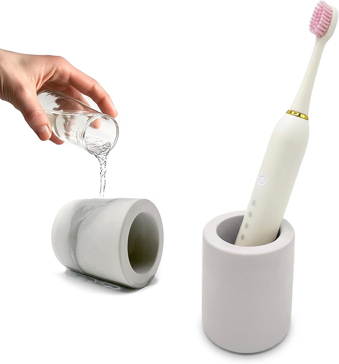 Mini Toothbrush Holders for Bathrooms - Diatomite Quick-Dry Organizer, Compact Portable Toothbrush Holder for Countertop, Shower & Travel Storage