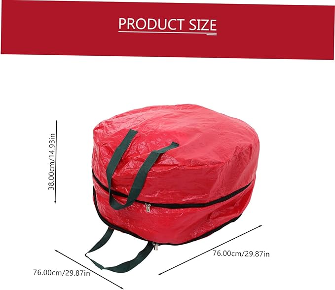 Christmas Wreath Storage Bag with Handle Double-Layer Pe Wreath Holder for and Portable Holiday Decoration Organizer