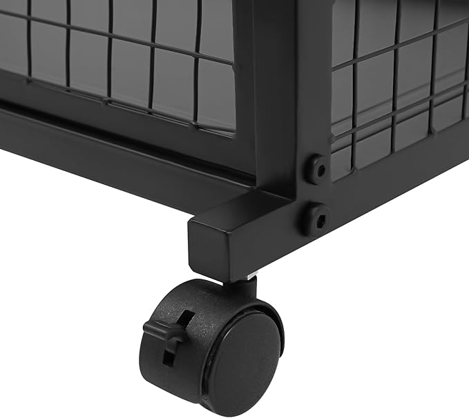 16 Tier Ribbon Holder Organizer Rack, Metal Double-Sided Ribbon Spool Storage Shelf with Wheels, Rolling Flower Wrapping Paper Storage Stand for Craft Room Flower Shop Gift Wrapping(Wider, Black)