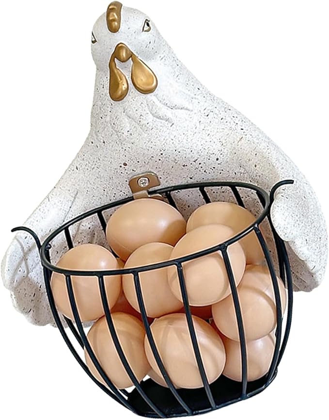 Bucolic Hugging Chicken Storage Basket Iron Frame Glues Multipurpose Organizers for Wedding Party Home Decors