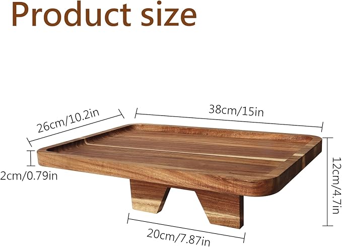 2PCS Sofa Tray, Solid Wood Tray Table Foldable, Couch Desk No Odor for Drinks Snacks Phone Remote Control (Square-Shaped)