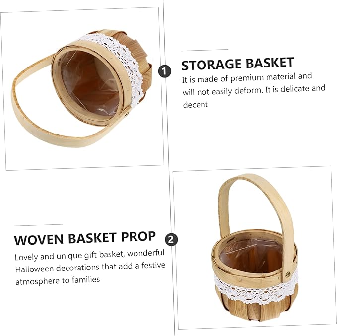 Healifty 1Pc Hand Woven Halloween Candy Basket Creative Storage Container for Trick Treat Basket for Parties Fun Accessory for Halloween Celebrations