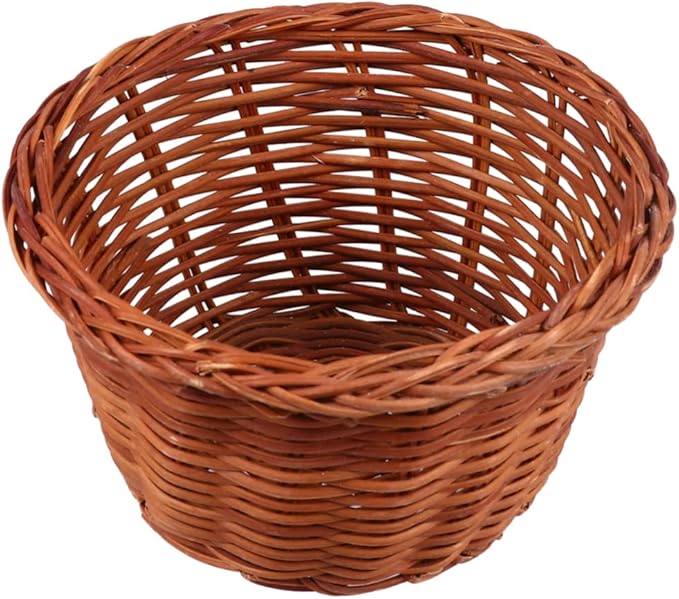 PRETYZOOM 3pcs Round Mini Easter Storage Basket Handmade Woven Vine Basket for Home Decoration for Candy and Treats Height Easter Ornament