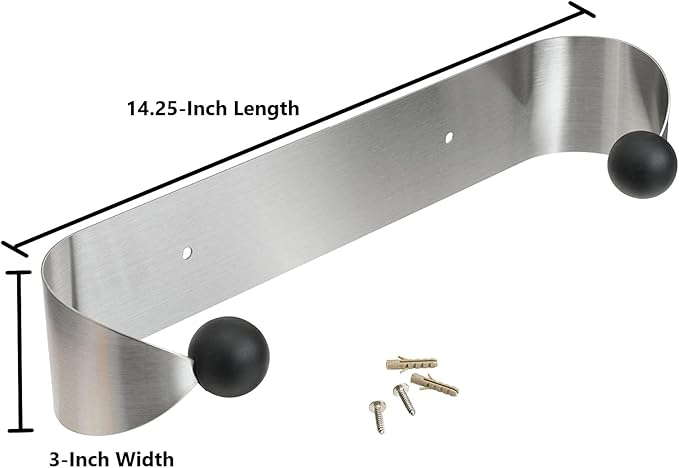 Prodyne Under Cabinet Paper Towel Holder, Silver and Black Small