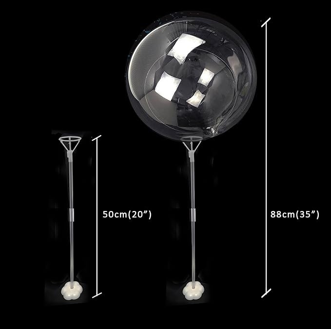 Lightsfever Blue 6pc LED Light up Balloon with sticks, stands and batterys, for tabletop no helium required DIY Kit (blue)