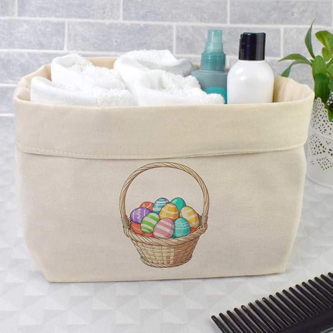 Azeeda Large 'Basket of Easter Eggs' Canvas Organiser/Storage Bag (OR00044953)