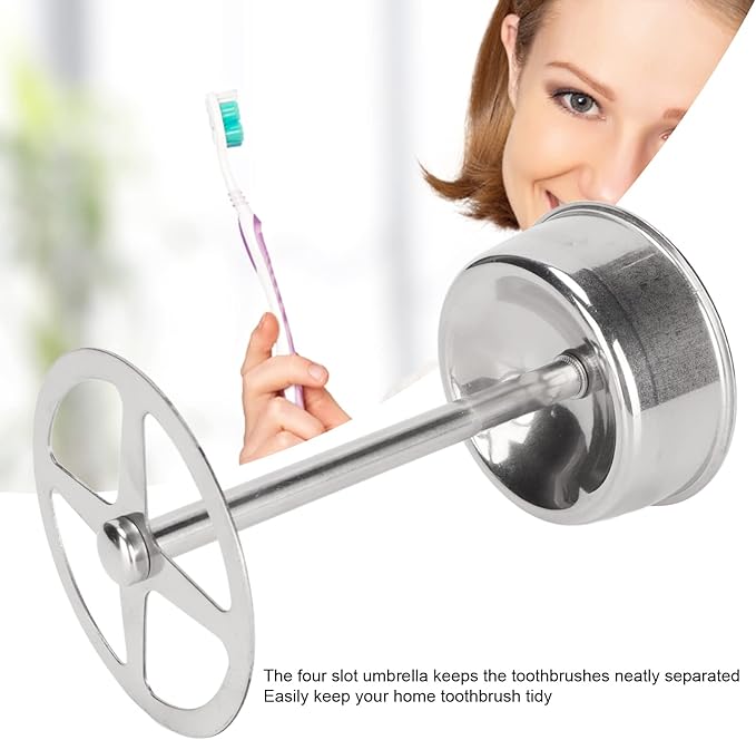 OUKENS Multi Functional Stainless Steel Toothbrush, Toothbrush Holder Stand, Holder Organizer Toothpaste Stand for Bathroom Vanity Countertop, Stylish Design