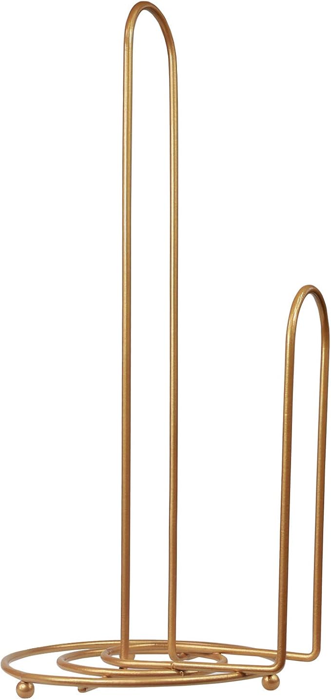 Blue Donuts Countertop Paper Towel Holder - Farmhouse Design, Easy One-Handed Tear, Gold Finish