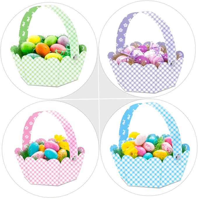24pcs Easter Baskets Adorable Handheld Storage Baskets for Festival Decoration Lightweight and Elegant Design for Easter Celebrations and Organizing Treats