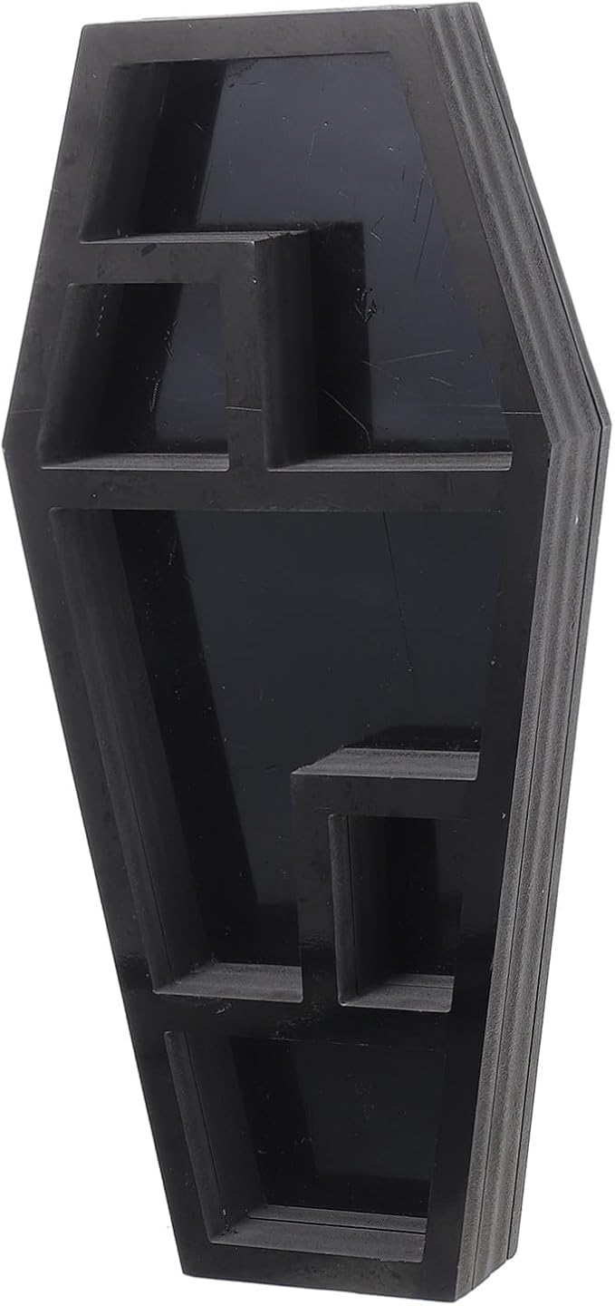 Vaguelly Creative Gothic Coffin Storage Rack Lightweight Organizer for Horror Decor Sundries for Halloween Parties Casket Shelf for Decor