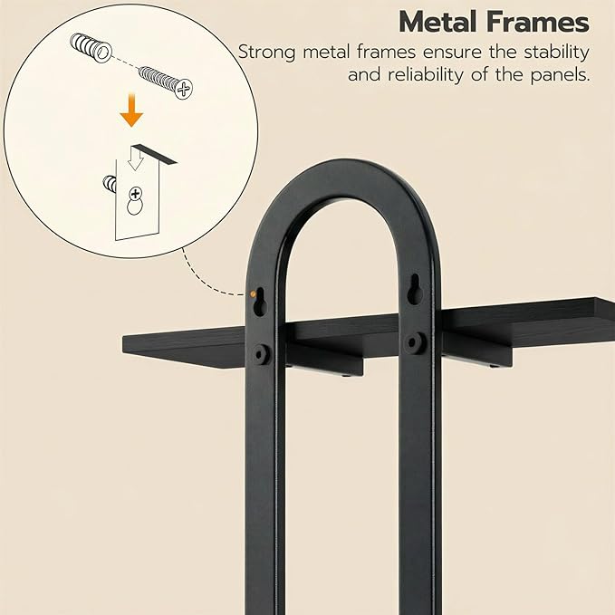 Floating Shelves, 2Pcs Wall Mounted Shelves with 2-Tier Bathroom Hanging Storage Shelves Set for Living Room Bedroom Bathroom Office Kitchen, Black