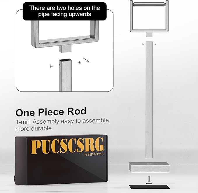 Nickel Toilet Paper Holder Stand，Stainless Steel Toilet Paper Holder Free Standing，Stable Weighted Base Floor Tissue Roll Holder for Bathroom，Modern Pivoting Toilet Paper Stand