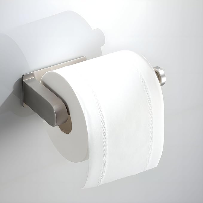 YIGII Self Adhesive Toilet Paper Holder - Bathroom Toilet Paper Holder Stand no Drilling Stainless Steel Brushed
