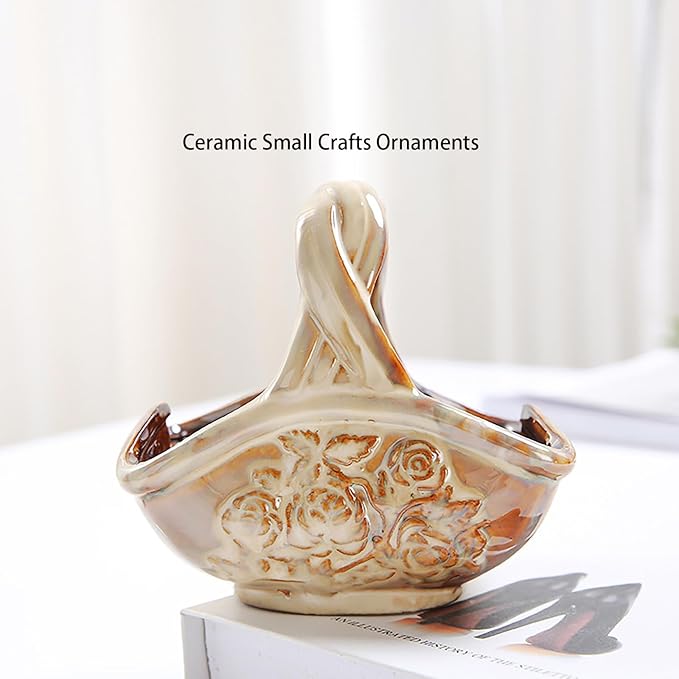 Home Decorative Ornaments Ceramic Crafts Decoration Small Household Ceramics Storage Basket Jewelry Containers Desktop Sundries Storage Ornament