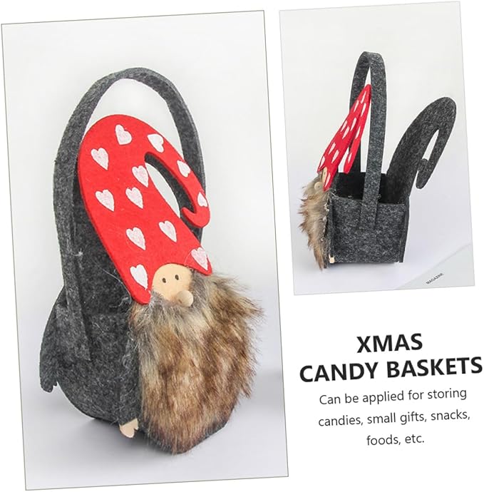 2pcs Christmas Candy Storage Baskets Festive Decorative Props for Treats Holiday Parties and Home Decor