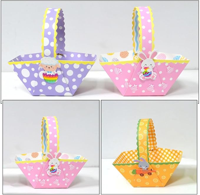 Cabilock 24pcs Easter Candy Baskets Paper Storage Holder for Treats and Items for Easter Celebrations Versatile Design for Year Use