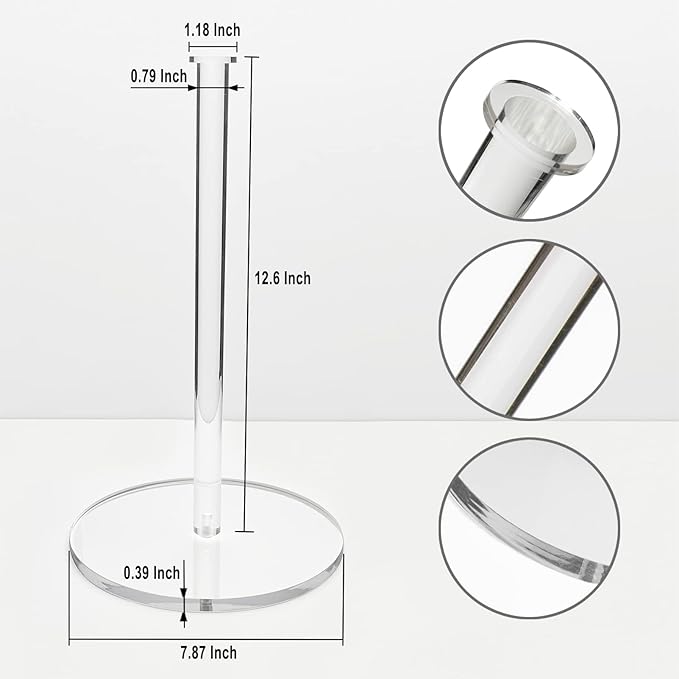 Bigfety Acrylic Paper Towel Holder, Paper Towel Stand for Countertop, Clear