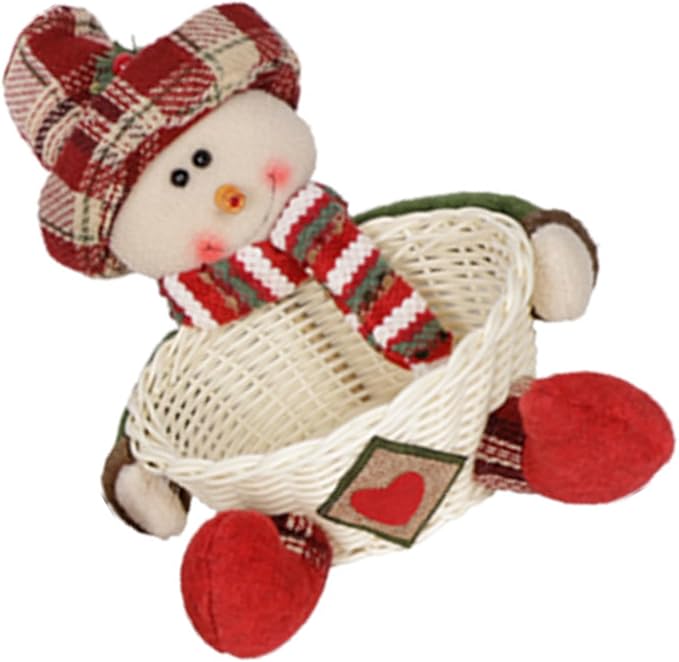 Efficient Cloth Candy Storage Basket with Santa Design Holiday Decors for Christmas Tree Accessories Organization Santa Ornament Storage Holders