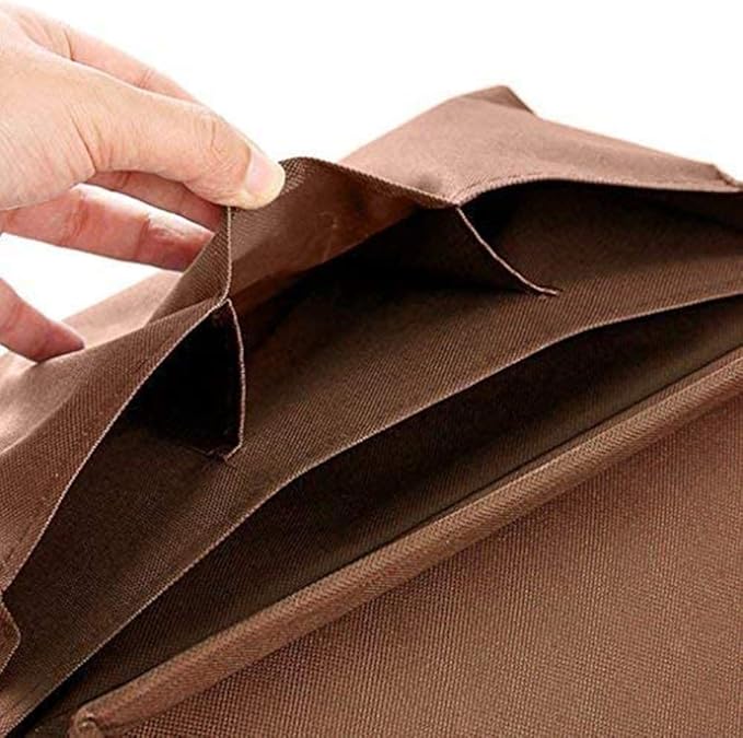 Sofa Armrest Organizer, Couch TV Remote Storage Organizer with Pockets for Recliner Armchair Snacks Glasses Smartphone Magazines Pouch (1Brown)
