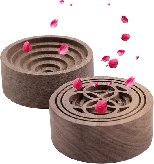 2 PCS Wooden Essential Oil Diffuser, Walnut Wood Diffuser, Aromatherapy Diffuser, Small Round Diffuser for Home, Offices, Cars, Yoga Rooms, Sauna Rooms, SPA Centers