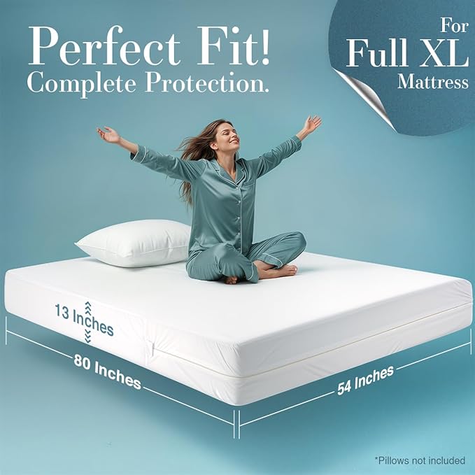 Utopia Bedding Waterproof Mattress Protector Full XL Size (Pack of 10), Zippered Mattress Encasement Bed Bug and Dust Mite Proof, Absorbent Six-Sided Mattress Cover