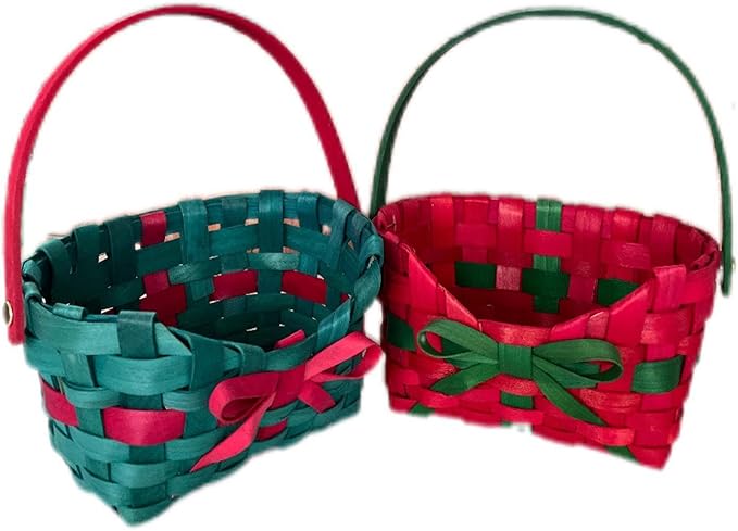Basket Storage Basket with Basket Creative Multipurpose Ornament Woven Basket Party Favor Basket, Red with Clear Bag