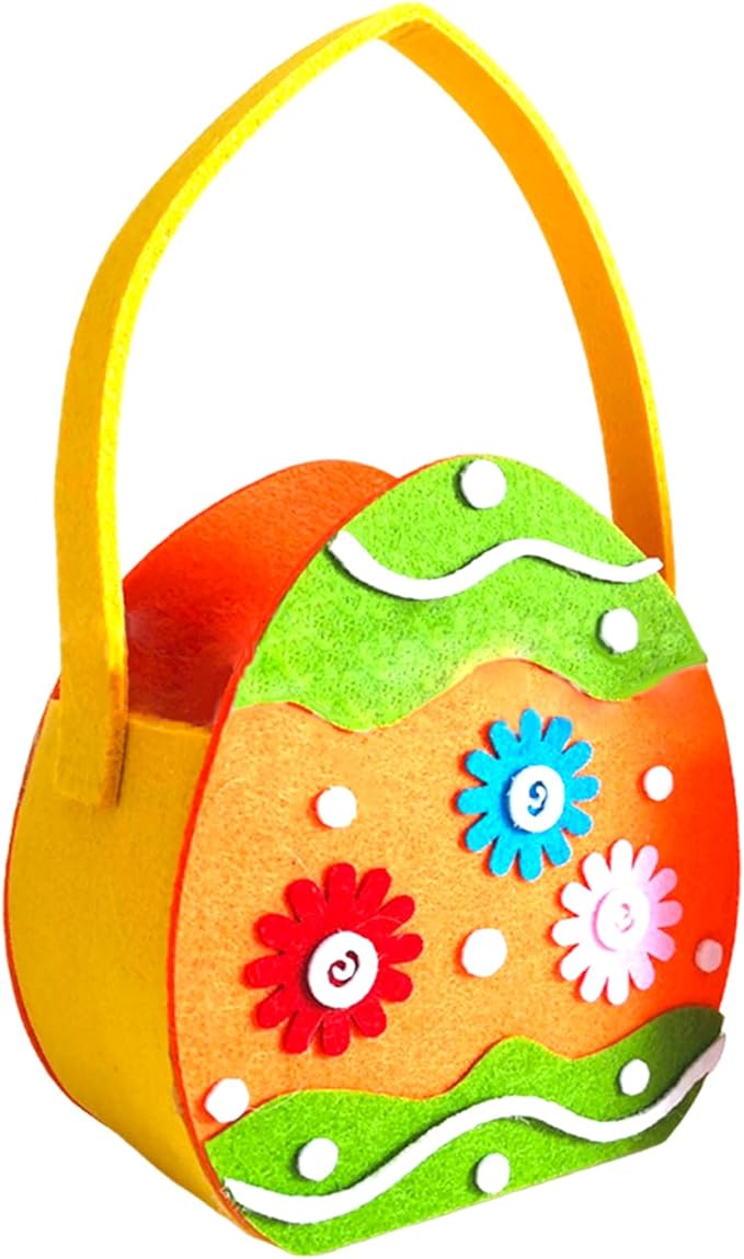 Felt Basket For Kids And Family Holiday Decoration Bag With Carrying Handle Candy Bucket Easters Accessories