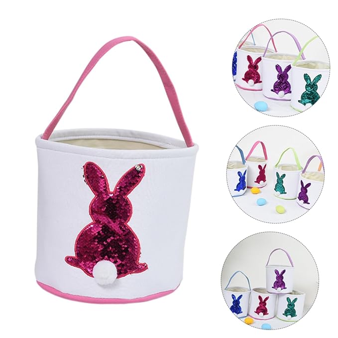 KOMBIUDA 1pc Easter Bunny Candy Storage Basket Portable Easter Decoration for Boys and Girls Adorable Pouch for Eggs and Treats Create Festive Atmosphere