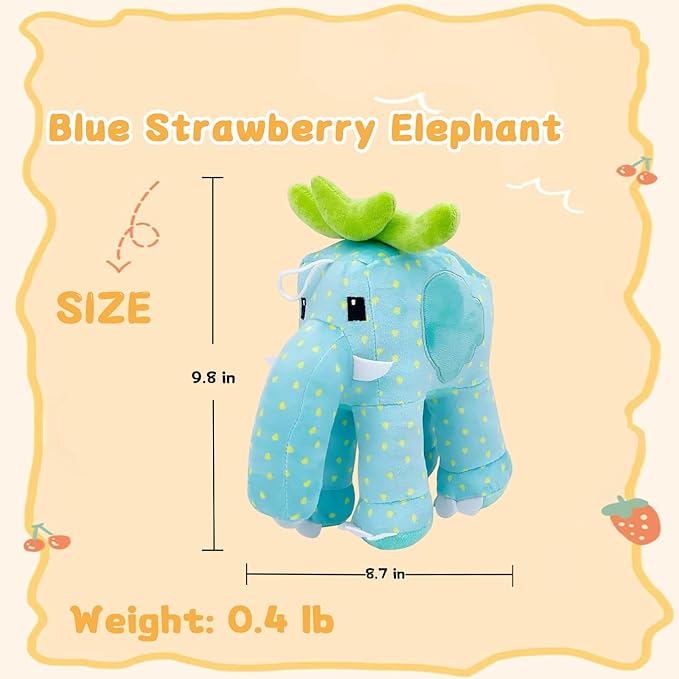 Steal a Brainrot 9.8-Inch Blue Strawberry Elephant Decorative Collectible, Stylish Home Accent & Collectible for Relaxation